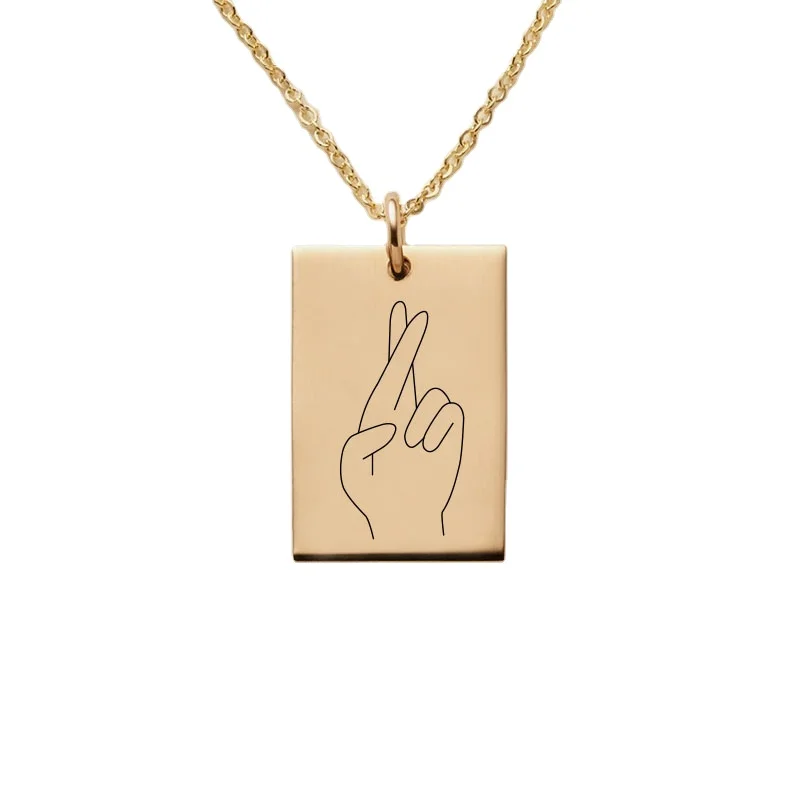 Fashion Jewelry Pattern Custom Necklace Letter & Heart Best Friend Hand Gestures Stainless Steel Square Pendant Necklace, Gold
Fashion Jewelry Pattern Custom Necklace Letter & Heart Best Friend Hand Gestures Stainless Steel Square Pendant Necklace, Gold