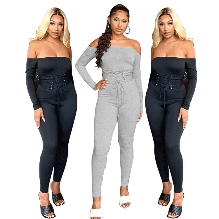 Solid Color Sexy Fashion Women Jumpsuits Lace Up Tight Fitting Strapless Jumpsuit, Picture
Solid Color Sexy Fashion Women Jumpsuits Lace Up Tight Fitting Strapless Jumpsuit, Picture