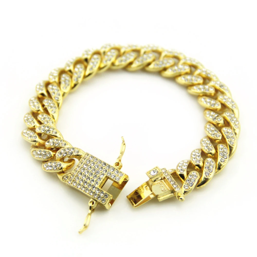 High Quality Men Gold and Silver Plated Hip Hop Iced Out Miami Cuban Link Chain Bracelet, Gold/silver/rose gold
High Quality Men Gold and Silver Plated Hip Hop Iced Out Miami Cuban Link Chain Bracelet, Gold/silver/rose gold
