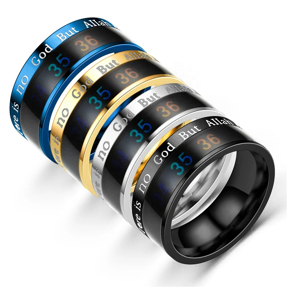 Width Temperature Mood Muslim Couple Jewelry 316L Stainless Steel Smart Temperature Ring
Width Temperature Mood Muslim Couple Jewelry 316L Stainless Steel Smart Temperature Ring