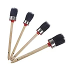 Furniture Painting Wax Paint Brush Waxing Wood Handle Round Paint Brush With Boar Bristle