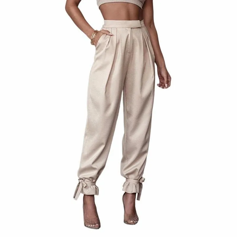 Bowknot High Waist Harem Satin Trousers Office Lady Solid Pants Dropshipping Women Fashion Pants
Bowknot High Waist Harem Satin Trousers Office Lady Solid Pants Dropshipping Women Fashion Pants