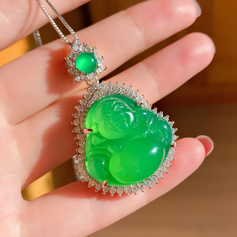 Chinese Style Lucky Jewelry Big Jade Laughing Buddha Pendant Necklace Natural Jade Necklace
Chinese Style Lucky Jewelry Big Jade Laughing Buddha Pendant Necklace Natural Jade Necklace