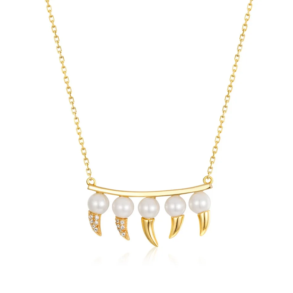 Bohemian gold vermeil cubic zirconia jewelry sterling silver white pearl strike rivet tusk necklace, Picture
Bohemian gold vermeil cubic zirconia jewelry sterling silver white pearl strike rivet tusk necklace, Picture