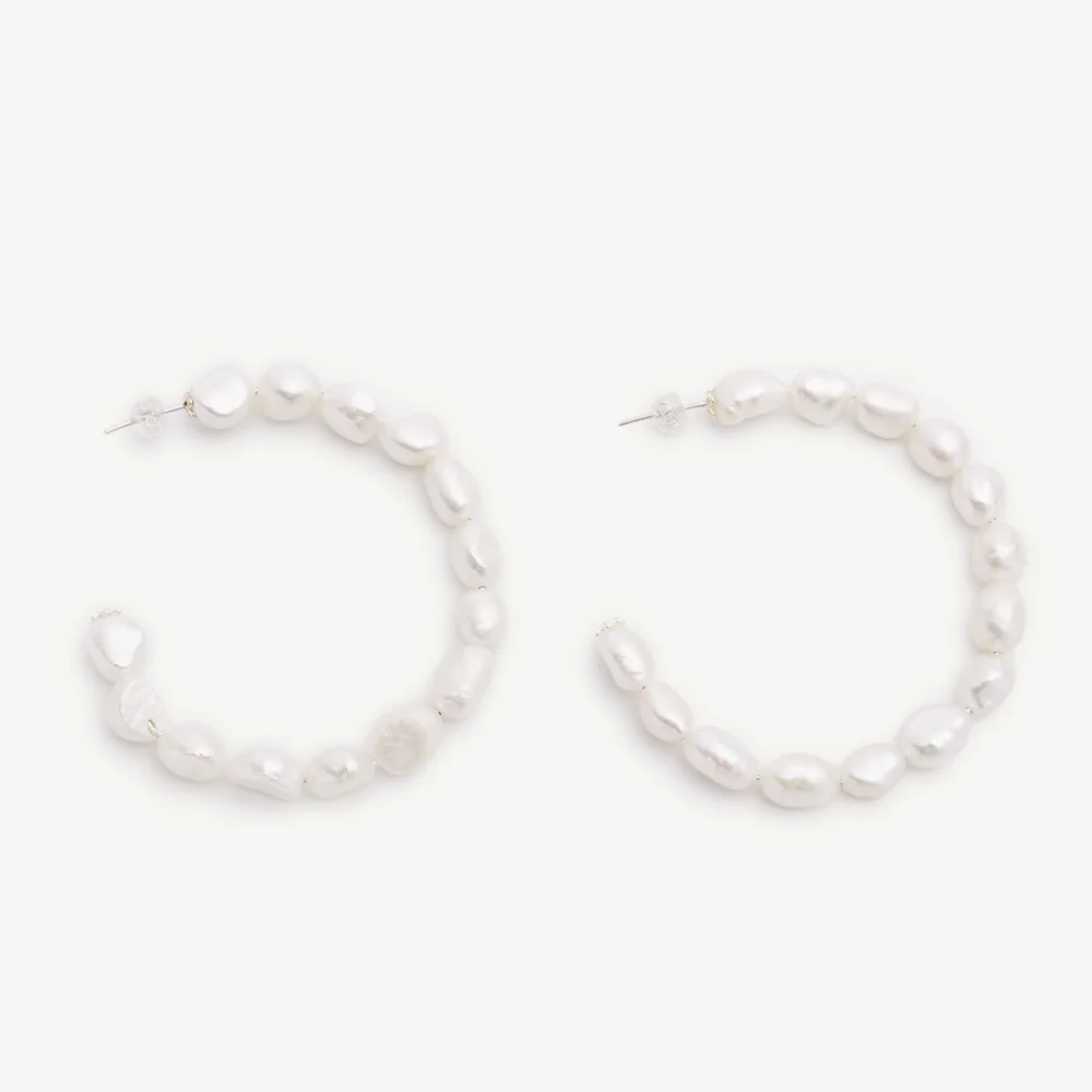 Chris April fine jewelry 925 sterling silver white gold plated natural freshwater pearl big hoops huggies earrings
Chris April fine jewelry 925 sterling silver white gold plated natural freshwater pearl big hoops huggies earrings