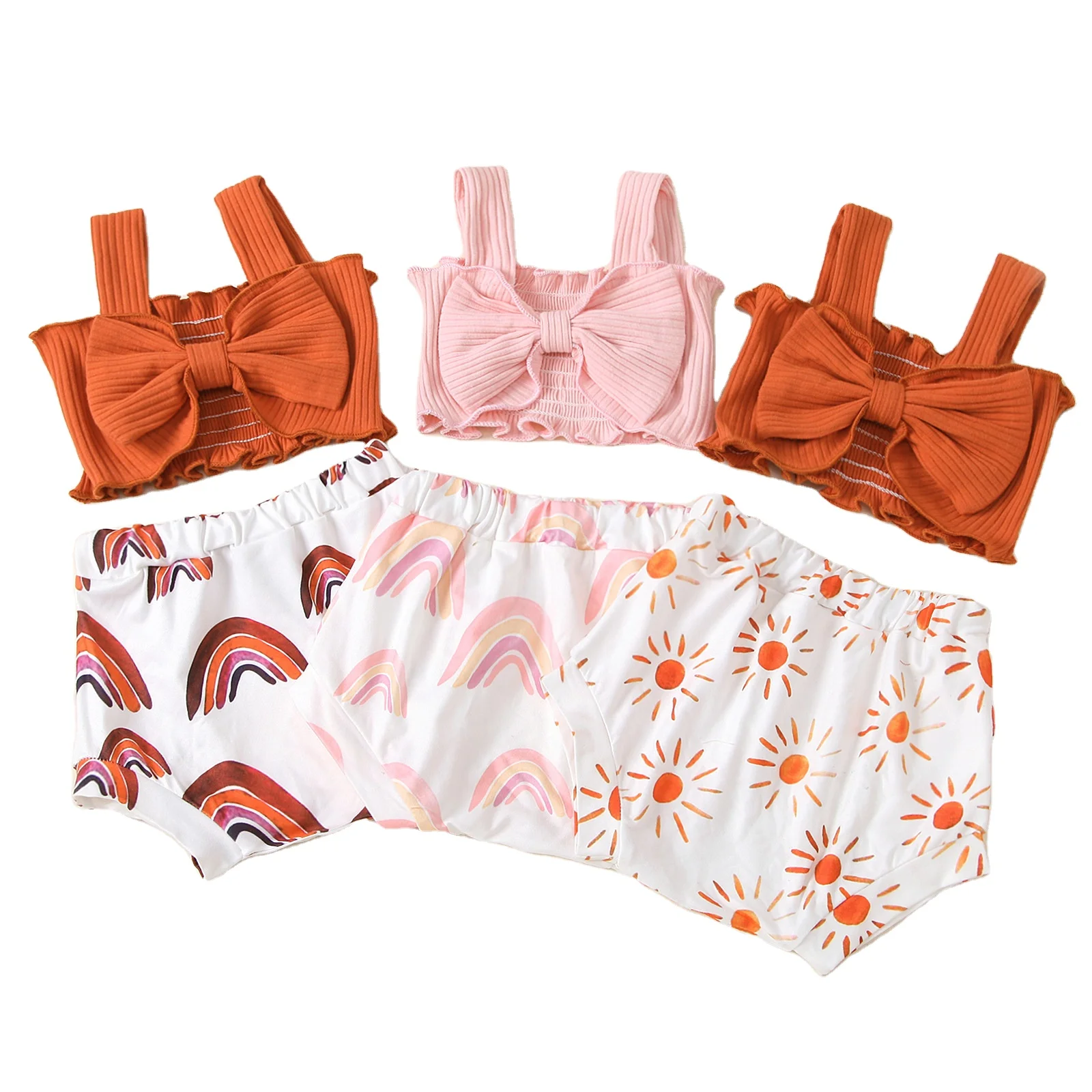2021 Infant Summer Clothing Outfits Newborn Baby Girls Knitted Vest Tops Rainbow Print Shorts 2PCS Cotton Casual Children Wear
2021 Infant Summer Clothing Outfits Newborn Baby Girls Knitted Vest Tops Rainbow Print Shorts 2PCS Cotton Casual Children Wear