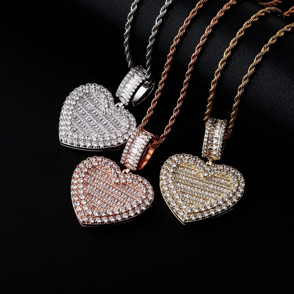 Custom Heart-shaped Photo Pendants Iced Out Zircon Cubic Zirconia Hip Hop Fashion Bling Jewelry Can Be Opened Pendant Necklaces, Color,silver,rose
Custom Heart-shaped Photo Pendants Iced Out Zircon Cubic Zirconia Hip Hop Fashion Bling Jewelry Can Be Opened Pendant Necklaces, Color,silver,rose