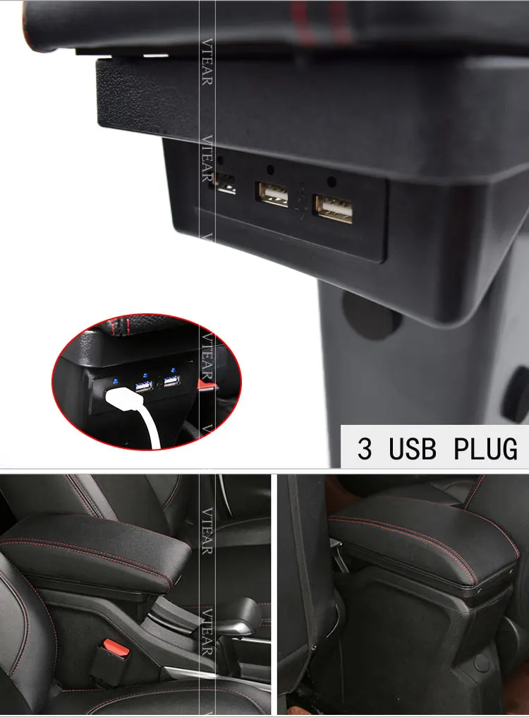 Vtear Para Chevrolet Aveo Lova Reposabrazos Caja De Carga Usb Aumentar