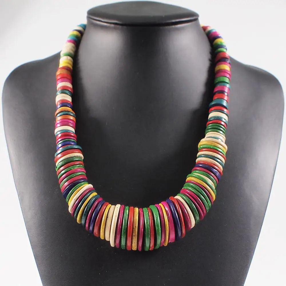 Bohemian Multicolor African Wood Necklaces Unique Handmade Coconut Shell Choker Pull Stretch Jewelry Beaded Collars Accessory
Bohemian Multicolor African Wood Necklaces Unique Handmade Coconut Shell Choker Pull Stretch Jewelry Beaded Collars Accessory