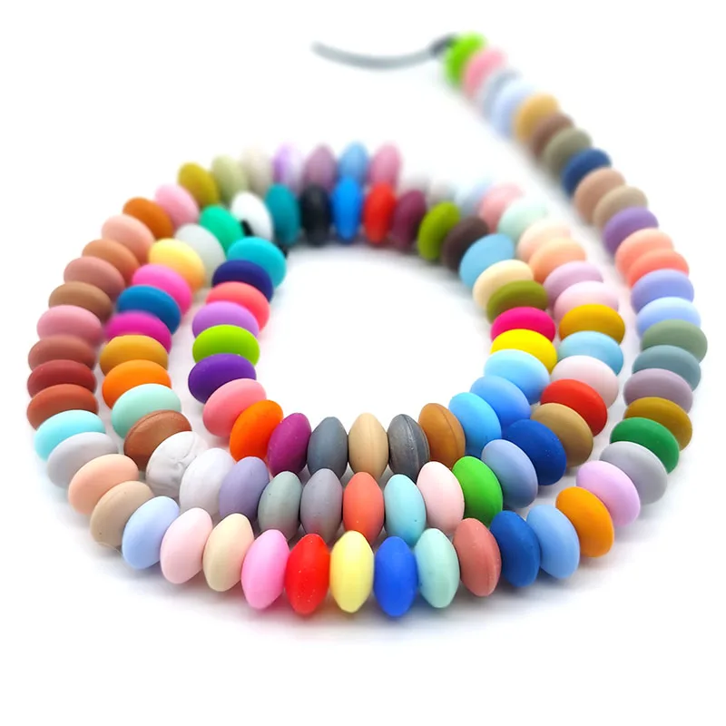 Hot Sale Food Grade 12mm Silicone Lentil Abacus Bead Baby Teething Silicone Beads Bulk For Necklace Bracelet Making
Hot Sale Food Grade 12mm Silicone Lentil Abacus Bead Baby Teething Silicone Beads Bulk For Necklace Bracelet Making
