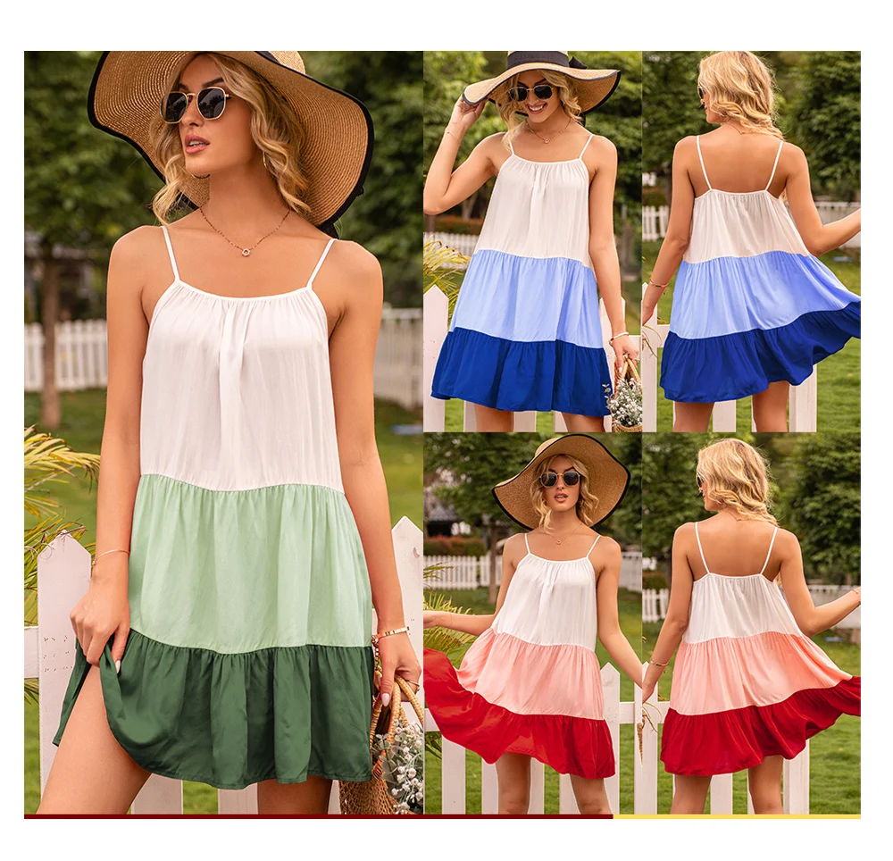 rayon sexy strap backless dresses 2021 viscose color block patchwork summer mini dress women clothing, Red, green, blue
rayon sexy strap backless dresses 2021 viscose color block patchwork summer mini dress women clothing, Red, green, blue