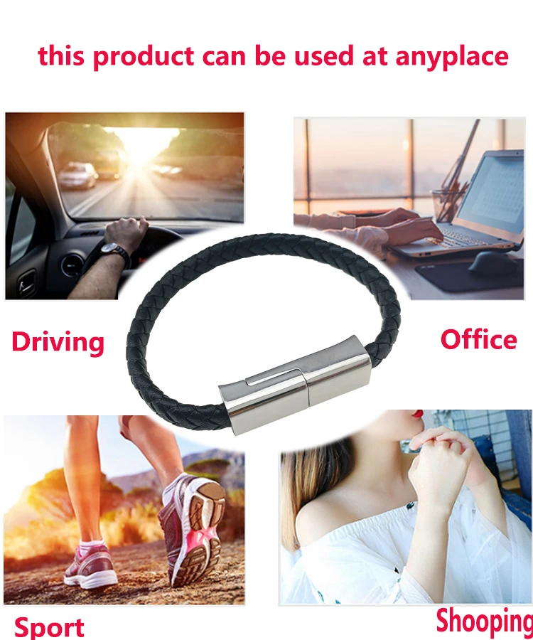 Low MOQ Customized Leather Micro Type C Usb Bracelet Charger Charging Data Cable For IPhone - ANKUX.COM