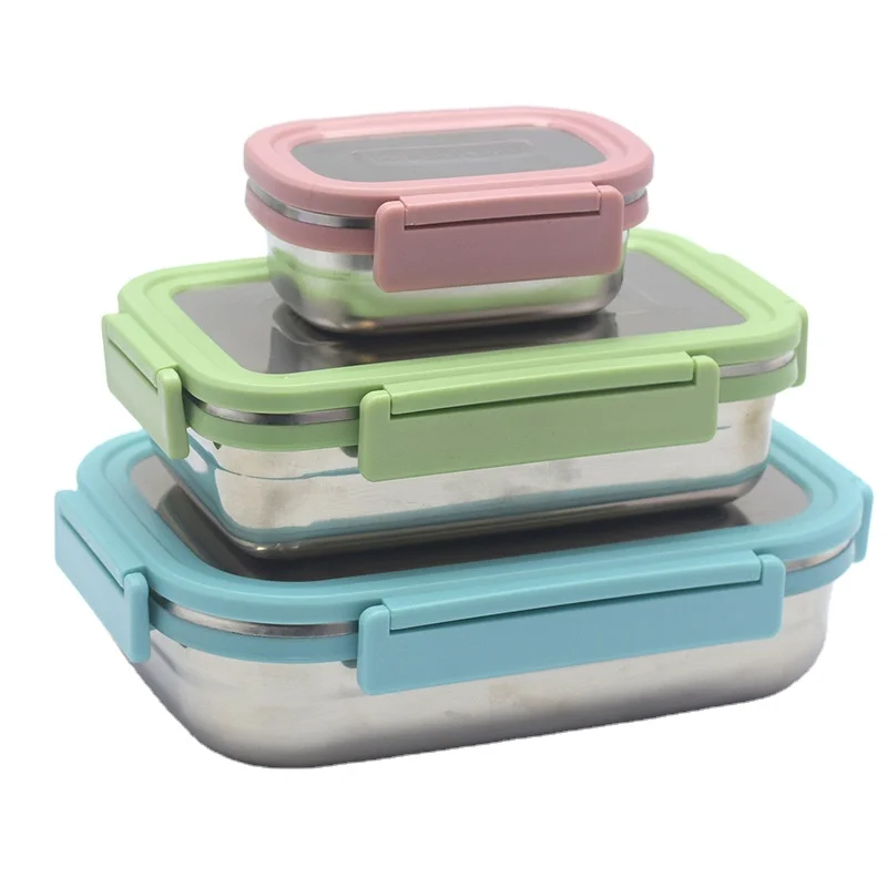 Food Grade Colorful 304 Stainless Steel Lunch Box Bento Container Set Food Storage Boxes, Customized color
Food Grade Colorful 304 Stainless Steel Lunch Box Bento Container Set Food Storage Boxes, Customized color
