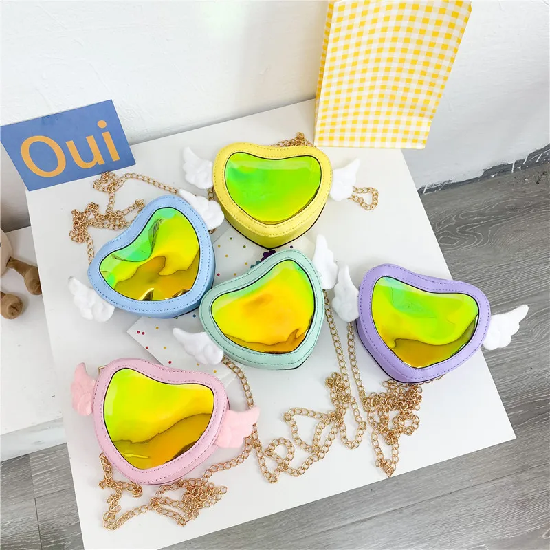 Fashion Heart Shape Girls Handbags With Wings Shiny PU Leather Kids Purses Mini Crossbody Bags For Girls
Fashion Heart Shape Girls Handbags With Wings Shiny PU Leather Kids Purses Mini Crossbody Bags For Girls
