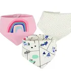 High-quality cotton baby three-layer waterproof triangle towel bib bib rice bag saliva towel