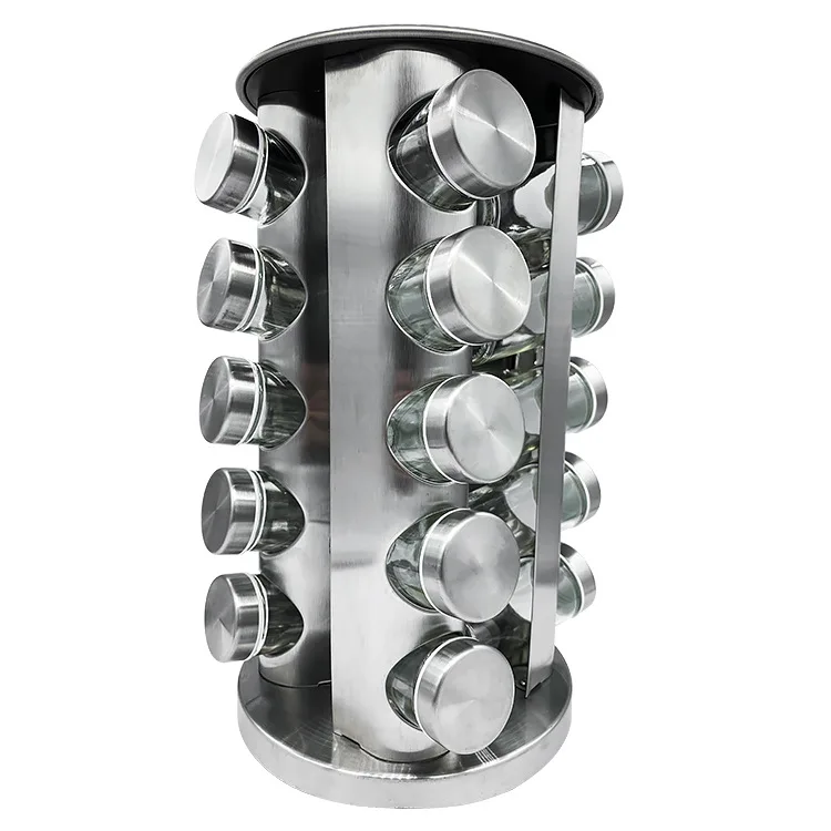 BBA480 Kitchen Supplies Rotatable Pepper Shaker Stainless Steel Seasoning Bottle Set 20pcs Seasoning Bottles with Rotating Rack, As picture
BBA480 Kitchen Supplies Rotatable Pepper Shaker Stainless Steel Seasoning Bottle Set 20pcs Seasoning Bottles with Rotating Rack, As picture
