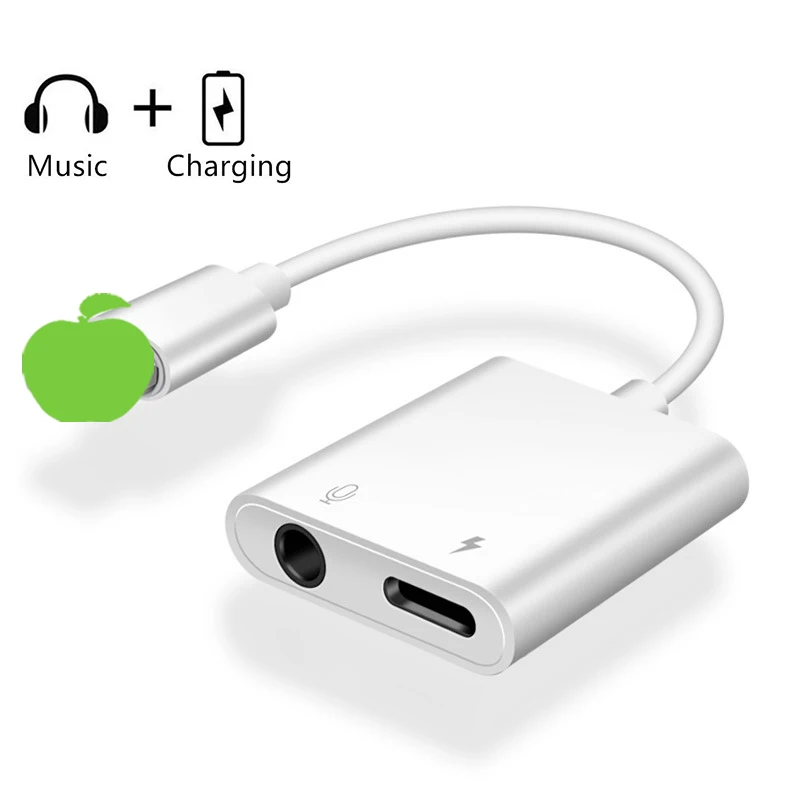 2 in 1 aux headphone adapter 8 pin to dual port 3.5mm headphone charging adapter audio converter adapter for iphone, White
2 in 1 aux headphone adapter 8 pin to dual port 3.5mm headphone charging adapter audio converter adapter for iphone, White