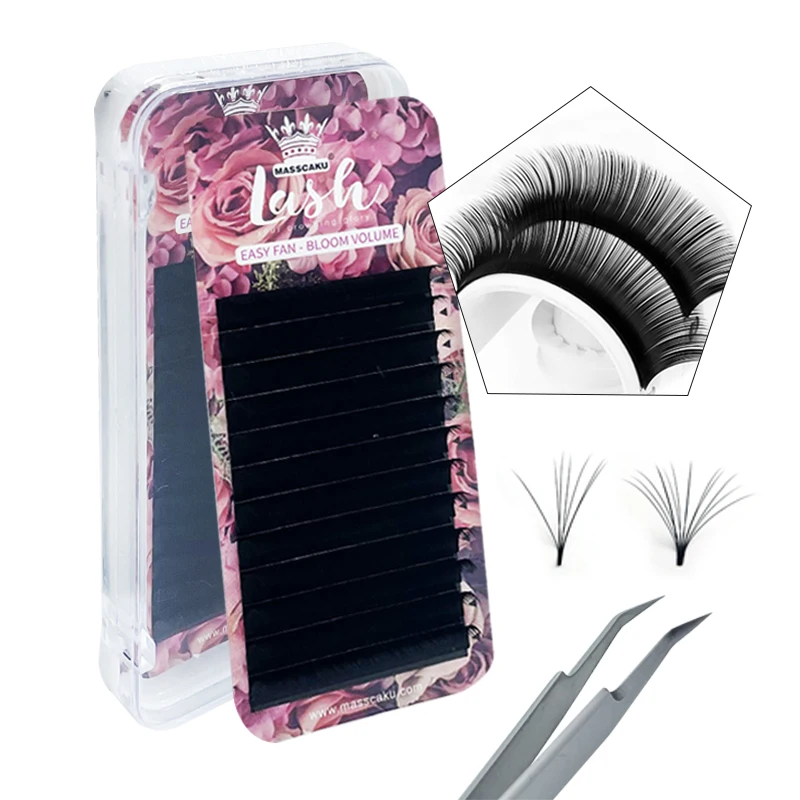 MASSCAKU premium matte black easy fan tray easy fan mink eyelash extensions private label
MASSCAKU premium matte black easy fan tray easy fan mink eyelash extensions private label