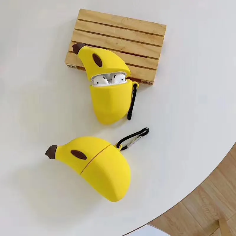 Custom banana fruit earphone protective cover silicone pvc case for protecting Airpods or Airpods pro
Custom banana fruit earphone protective cover silicone pvc case for protecting Airpods or Airpods pro