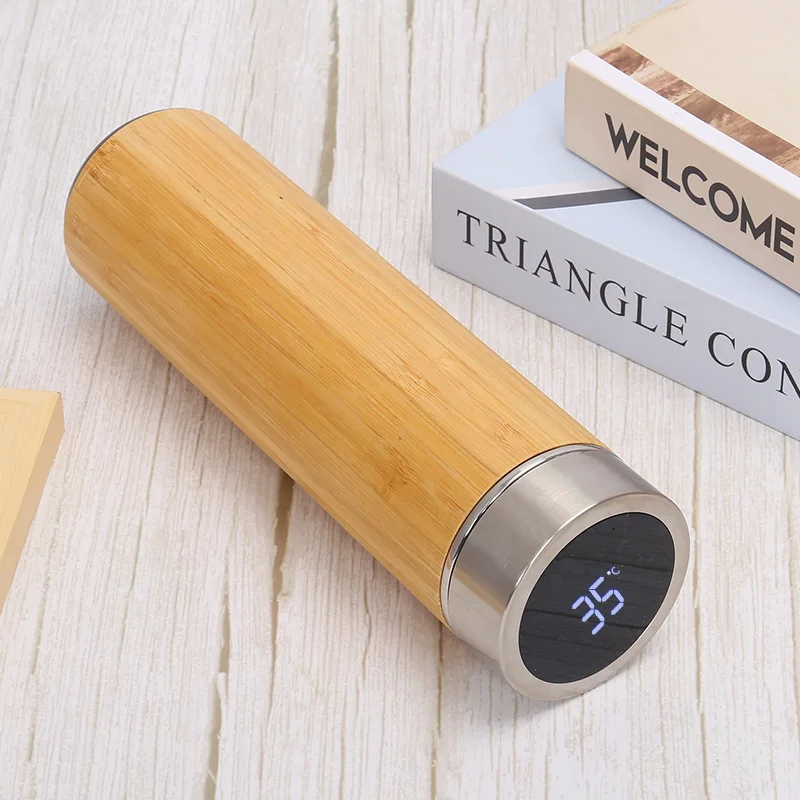 100% Natural Wooden Bamboo Outer Stainless Steel Vacuum Insulation Tea/Water Thermos Mug With Temperature LED Display Lid, Bamboo color
100% Natural Wooden Bamboo Outer Stainless Steel Vacuum Insulation Tea/Water Thermos Mug With Temperature LED Display Lid, Bamboo color