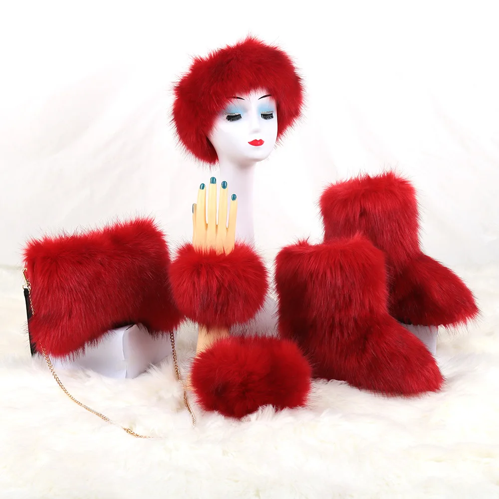 Women real faux fluffy fox fur boots high winter warm boots casual winter shoes matching fur purse and fur headband sets, Customized color
Women real faux fluffy fox fur boots high winter warm boots casual winter shoes matching fur purse and fur headband sets, Customized color