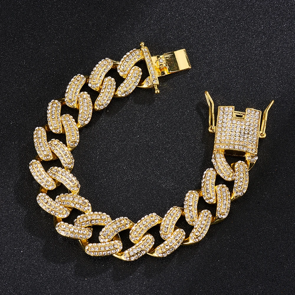 Luxury 39mm Iced Out Cuban Link Chain New Fashion Silver Bracelet Bangle Women Men Gold Bling Rhinestone Necklace Set Jewelry, Silver / gold color
Luxury 39mm Iced Out Cuban Link Chain New Fashion Silver Bracelet Bangle Women Men Gold Bling Rhinestone Necklace Set Jewelry, Silver / gold color