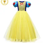 2019 New Princess Snow White Cosplay Costume Kids Clothes Girl Party Dress Halloween Snow White Princess Fancy Long Dress