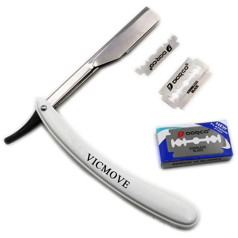 1set Men Straight Barber edge Razors Folding Shaving Knife Hair Removal Tools With 10pcs Blades, White
1set Men Straight Barber edge Razors Folding Shaving Knife Hair Removal Tools With 10pcs Blades, White