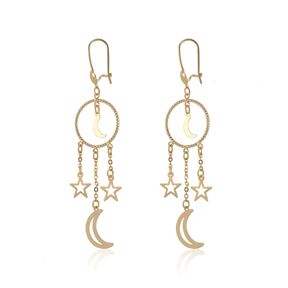 Factory wholesale fashion jewelry earrings moon crystal star earring dream catcher earrings, Gold
Factory wholesale fashion jewelry earrings moon crystal star earring dream catcher earrings, Gold