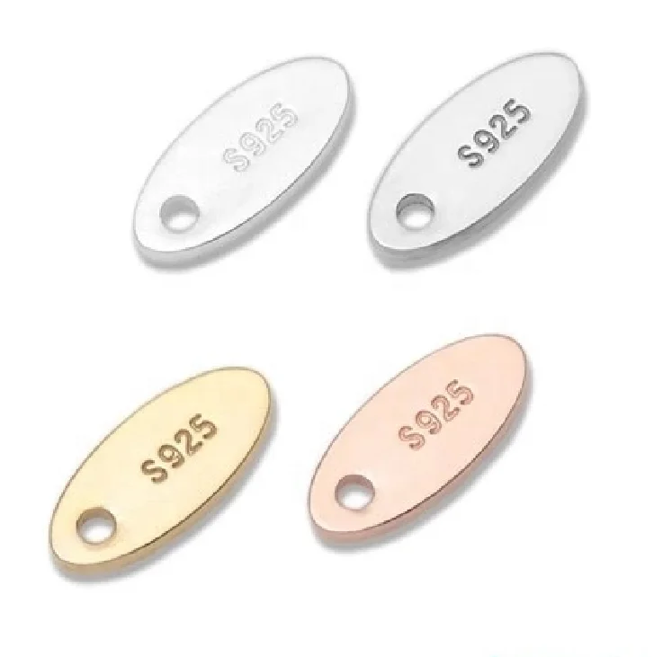 Wholesale 925 Sterling Silver Custom Logo Engraved Tag Charm Jewelry, Silver/gold/rose gold
Wholesale 925 Sterling Silver Custom Logo Engraved Tag Charm Jewelry, Silver/gold/rose gold