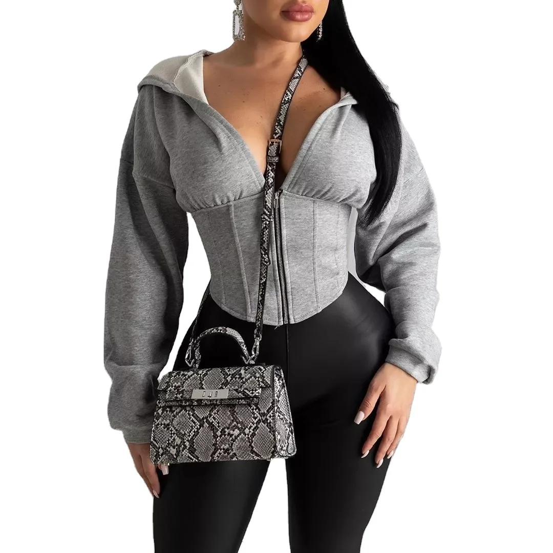 2021 Wholesale New Arrival Spring Fashion Casual Clothes Women Zip Up Gray Hoodie Coats
2021 Wholesale New Arrival Spring Fashion Casual Clothes Women Zip Up Gray Hoodie Coats