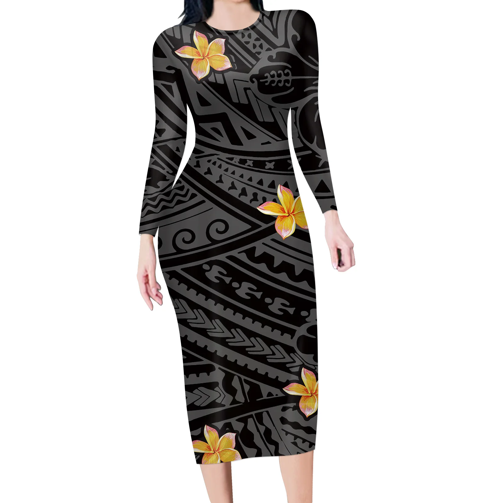 Women Dress Blouse Long Sleeve Guam Polynesian Reggae Plumeria Style O Neck Vintage Bodycon Work Pencil Dress Party Maxi Dress, Customized color
Women Dress Blouse Long Sleeve Guam Polynesian Reggae Plumeria Style O Neck Vintage Bodycon Work Pencil Dress Party Maxi Dress, Customized color