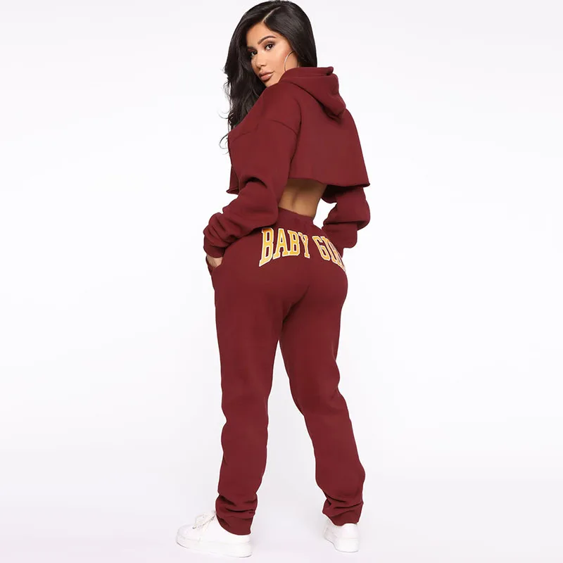 Leisure Suit 2 Pcs Track Suit Crop Top Sweatpants Set Women Clothing Letters Print Girdling Casual Sportswear, Shown
Leisure Suit 2 Pcs Track Suit Crop Top Sweatpants Set Women Clothing Letters Print Girdling Casual Sportswear, Shown