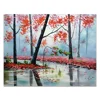 Romantic Artist Simple Design Colorful Handmade Palette Knife Tree Forest Landscape oil painting for home decoration