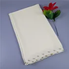 75*180 cm custom logo solid muslim hijab beaded chiffon scarf with pearls