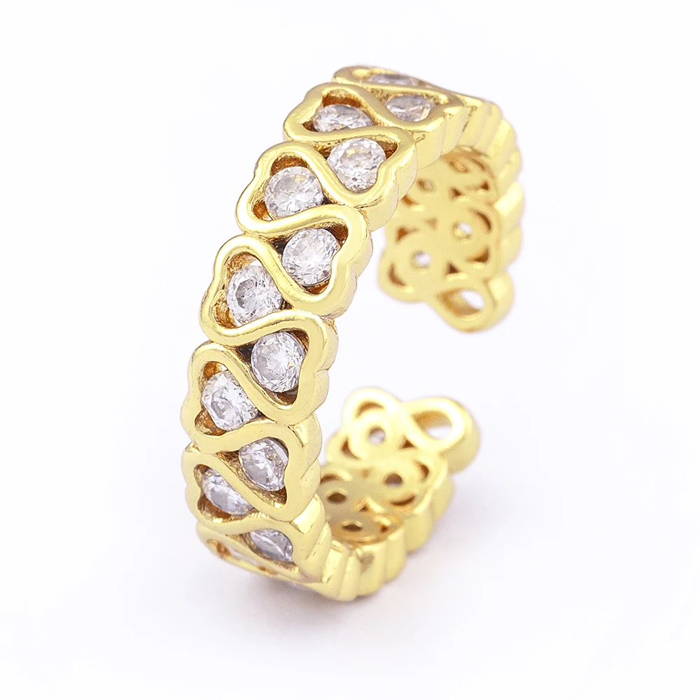 Fashion Gold Plated Heart with Diamond Band Rings Cubic Zircon Adjustable Open Ring Jewelry for Women Wholesale
Fashion Gold Plated Heart with Diamond Band Rings Cubic Zircon Adjustable Open Ring Jewelry for Women Wholesale
