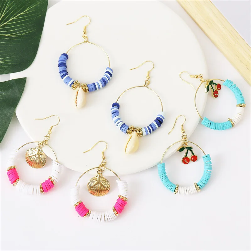 Creative Personality Handmade Bohemian Shell Color Beaded Soft Ceramic Cherry Earrings
Creative Personality Handmade Bohemian Shell Color Beaded Soft Ceramic Cherry Earrings