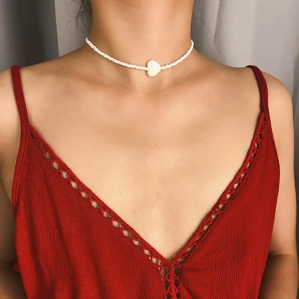 Simple Women Hand-Made Shell Personalized Statement Heart Shape Charm Choker Necklace
Simple Women Hand-Made Shell Personalized Statement Heart Shape Charm Choker Necklace