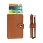 Factory Custom RFID Leather Wallet Aluminum Credit Card Holder
