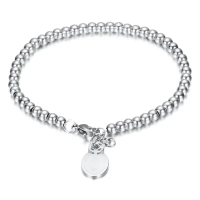 European Fashion Jewelry Titanium Steel Circle Round Beaded Bracelet Adjustable Beaded Circle Card Charm Bracelet For Women Men
European Fashion Jewelry Titanium Steel Circle Round Beaded Bracelet Adjustable Beaded Circle Card Charm Bracelet For Women Men