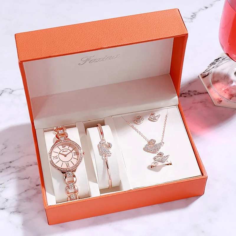 2021 Luxury Ladies Watch Crystal Bracelet Earring Necklace Set Ladies Watch cz Quartz Watch Jewelry Set, Picture shows
2021 Luxury Ladies Watch Crystal Bracelet Earring Necklace Set Ladies Watch cz Quartz Watch Jewelry Set, Picture shows