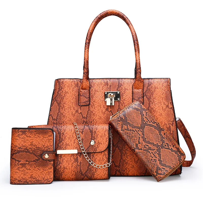 New Style Leather Python Pattern Four-piece Set Woman Shoulder Bag Handbag, Yellow khaki red gray
New Style Leather Python Pattern Four-piece Set Woman Shoulder Bag Handbag, Yellow khaki red gray