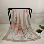 Wholesale hot selling lady luxury small long good price hair custom scarf digital printed