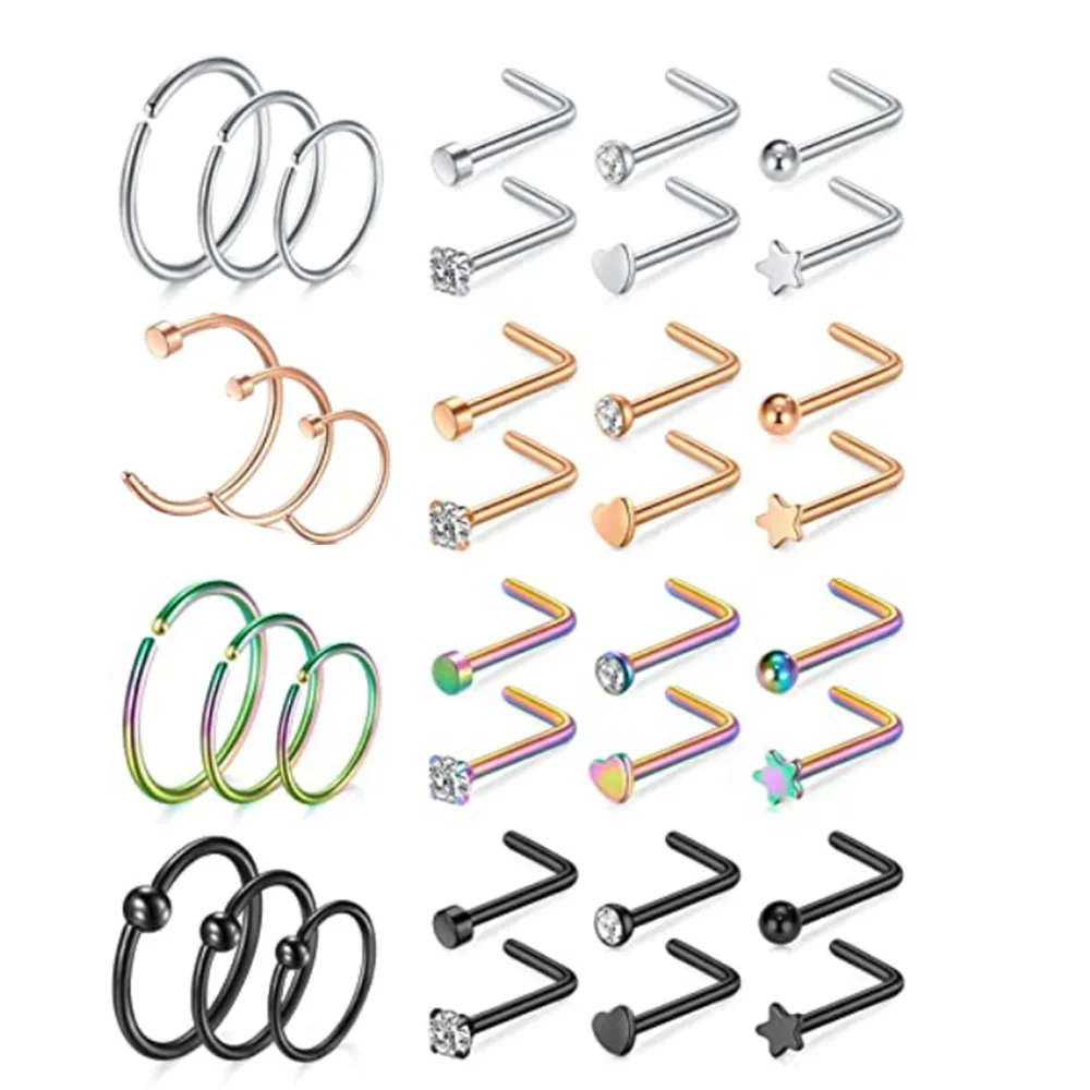Piercing Cute Star Heart Zircon Hoop Stud Stainless Steel Colored Men Women Fashion Nose Rings Wholesale
Piercing Cute Star Heart Zircon Hoop Stud Stainless Steel Colored Men Women Fashion Nose Rings Wholesale
