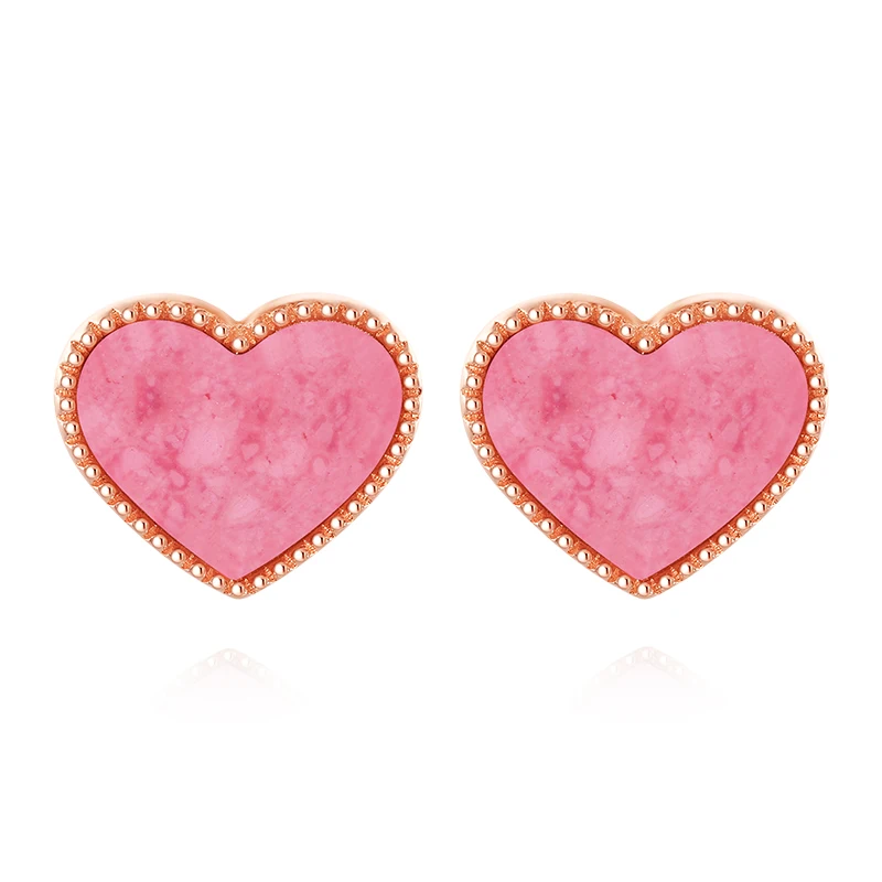 Delicate Cute Pink Quartz Love Heart Shape 925 Sterling Silver Stud Rose Gold Plated Earrings Daily Wear Fashion Jewelry Sets
Delicate Cute Pink Quartz Love Heart Shape 925 Sterling Silver Stud Rose Gold Plated Earrings Daily Wear Fashion Jewelry Sets