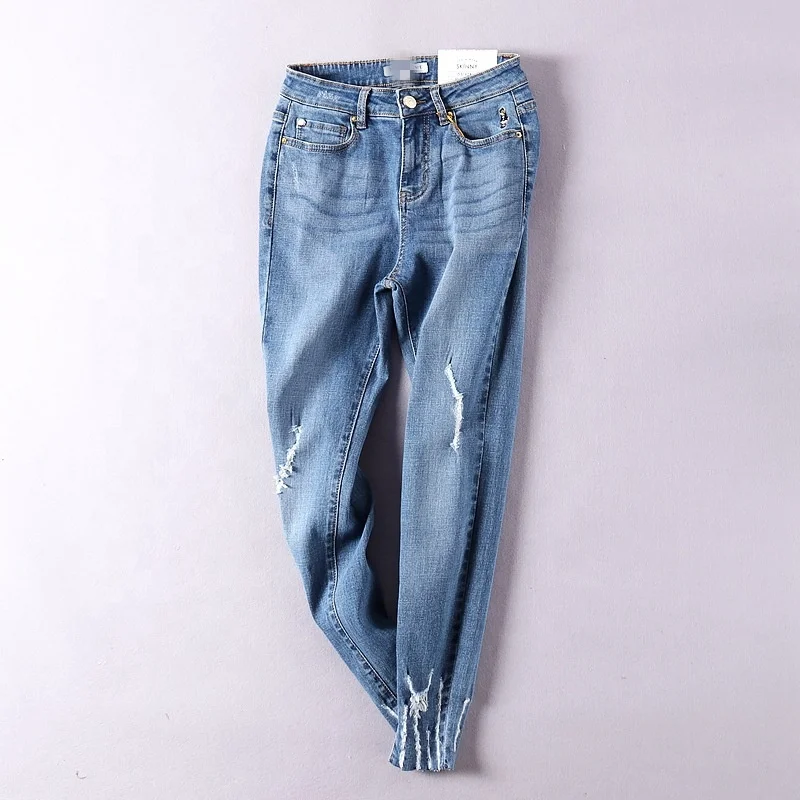 B62460A Spring wear Korean version of trousers fitness wash individual women's small leg jeans, Photo color
B62460A Spring wear Korean version of trousers fitness wash individual women's small leg jeans, Photo color