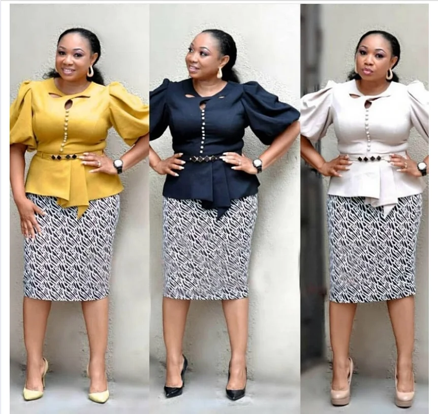 Fashion women`s business African Skirt Set ladies formal Skirt suit 
Fashion women`s business African Skirt Set ladies formal Skirt suit
