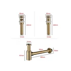 Brush Gold Brass Sink Drain Basin Bottle Trap