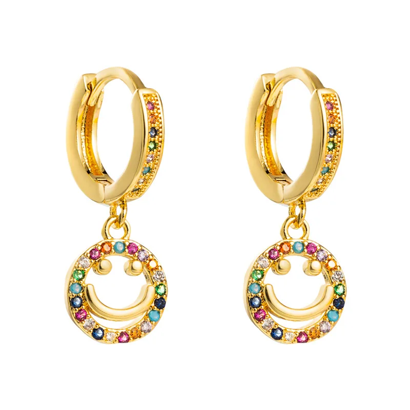 2021 Charms Brass Gold Plated Hoop Iced Out CZ Smiley Face Earrings Jewelry for Women
2021 Charms Brass Gold Plated Hoop Iced Out CZ Smiley Face Earrings Jewelry for Women