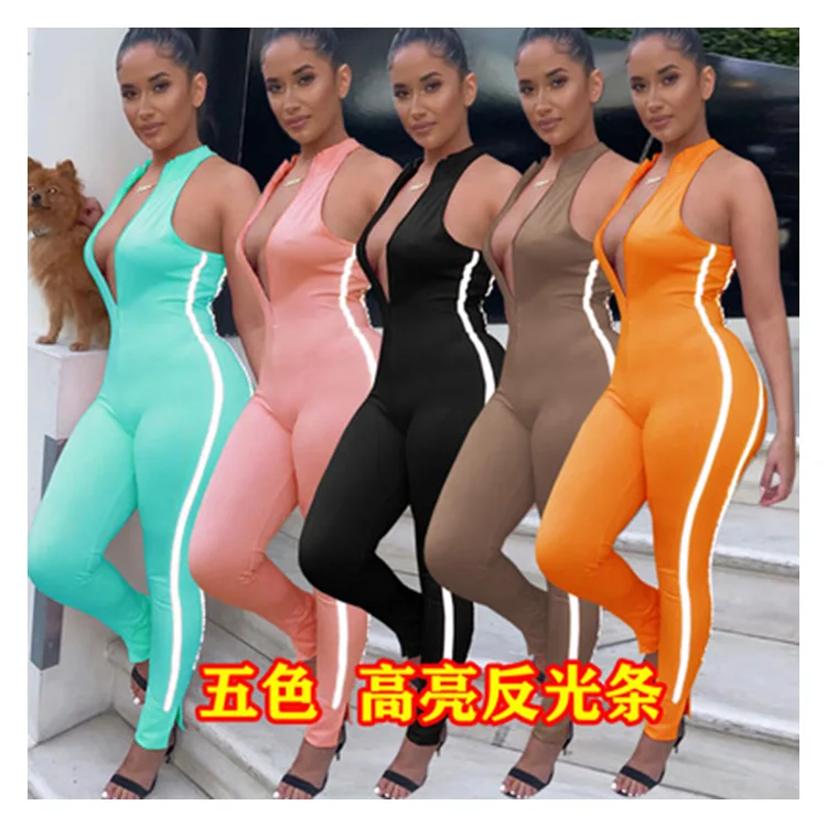 New design zip bodysuits for women reflective jumpsuit off shoulder rompers womens jumpsuit, Picture
New design zip bodysuits for women reflective jumpsuit off shoulder rompers womens jumpsuit, Picture